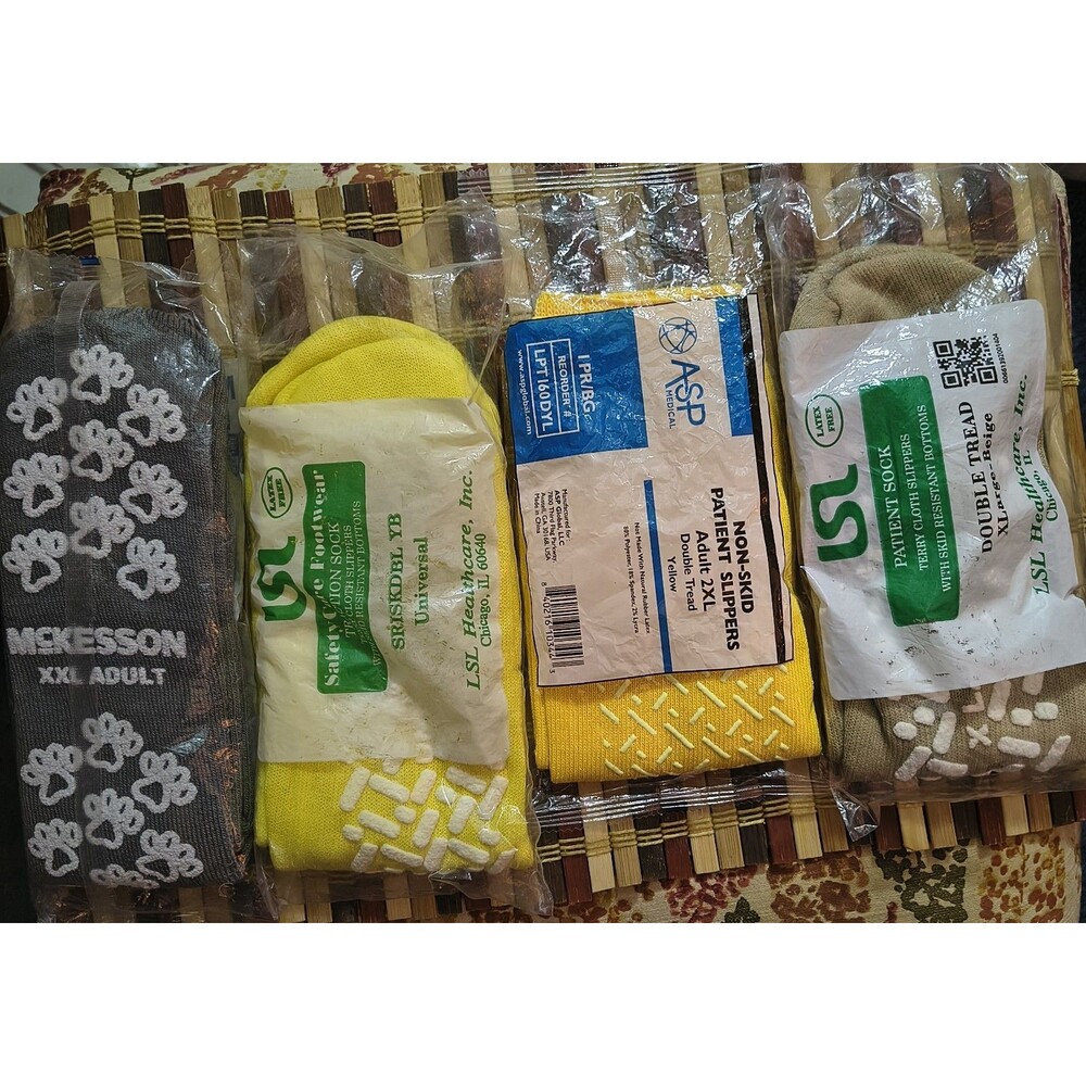 4 Pairs Slipper Socks McKesson XXL,ASP Medical 2XL, LSL Terries XL &Universal